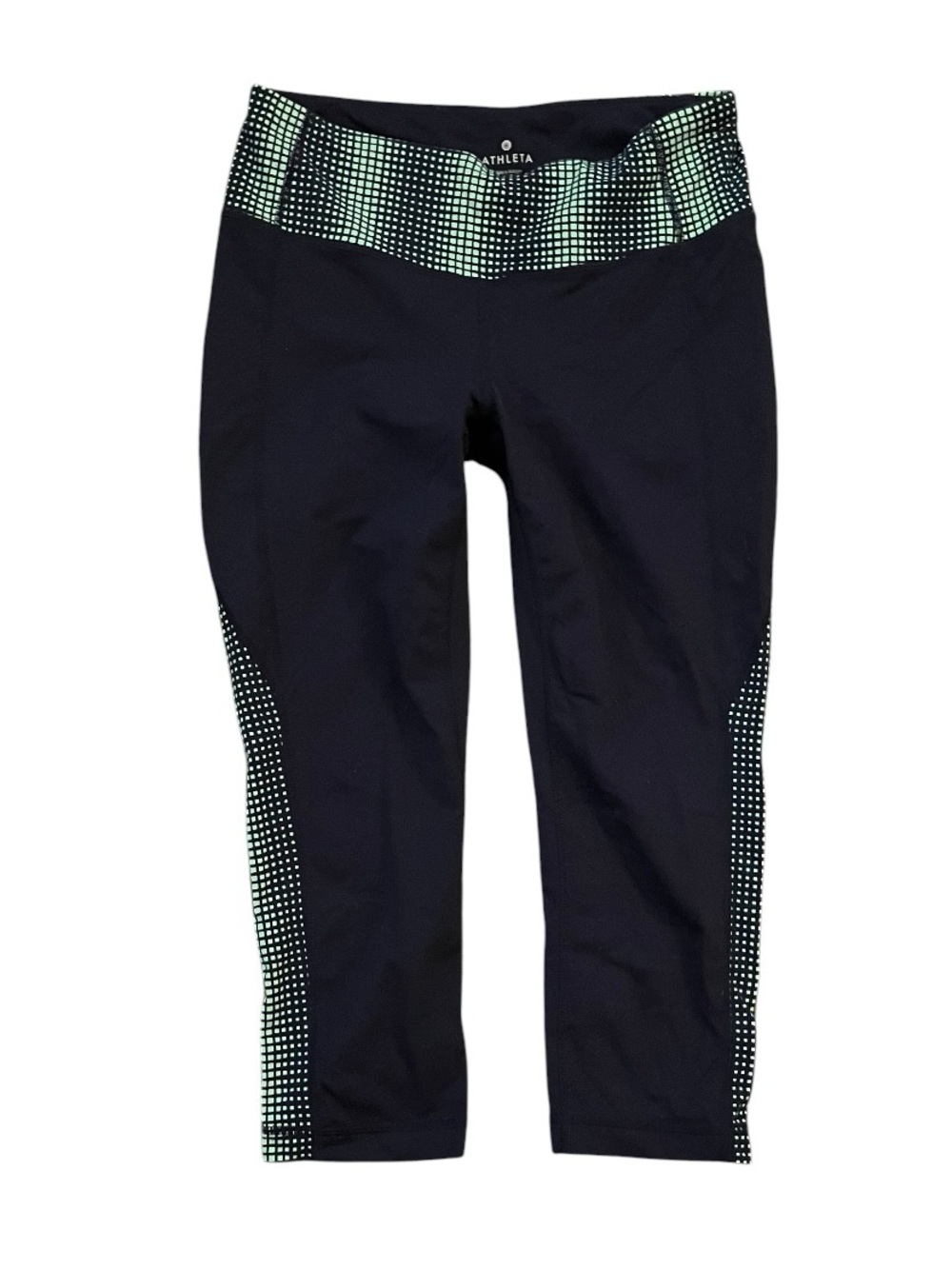 Athleta Mid Rise Capri Leggings Compression Navy Aquamarine M